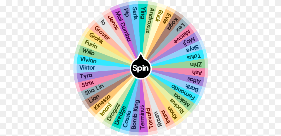 Paladins Random Champion Wheel Spin The App Circle, Disk, Chart Free Transparent Png
