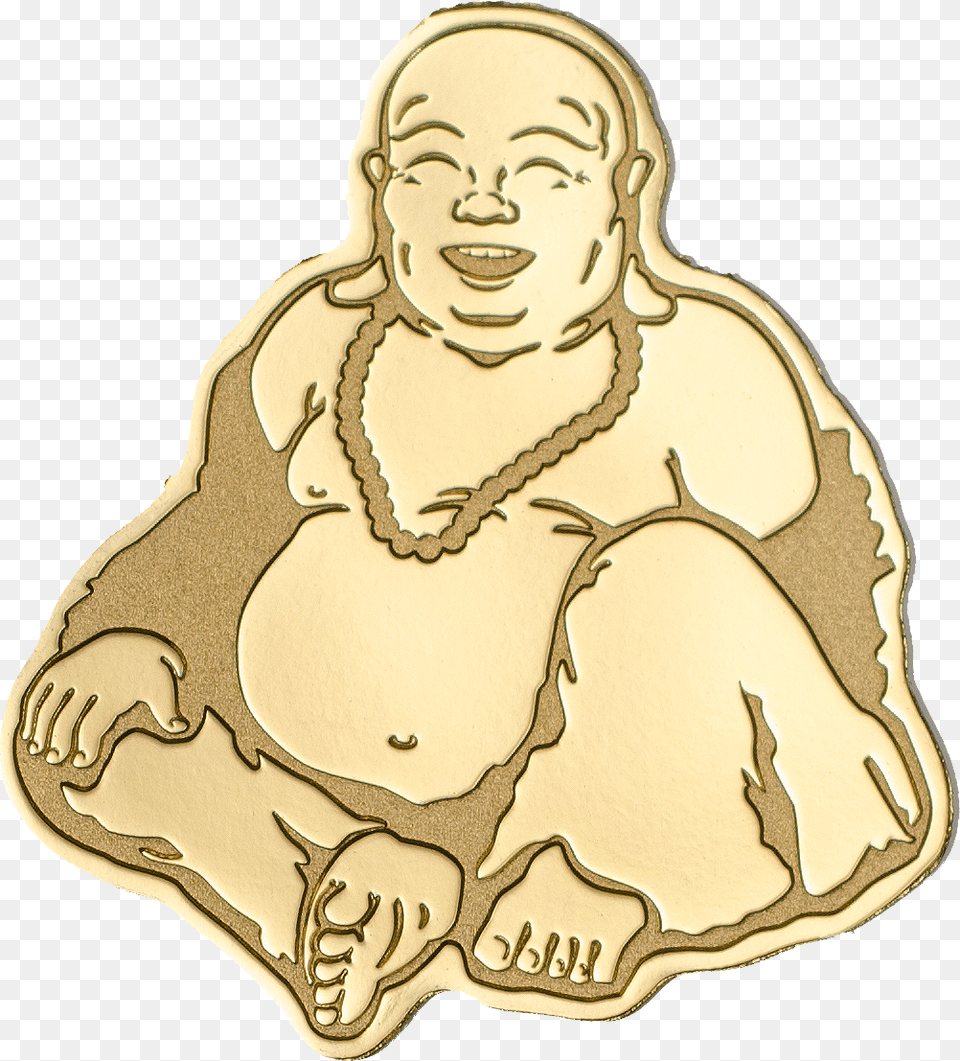 Palau 2017 1 Dollar Golden Laughing Buddha Small Gold, Accessories, Jewelry, Necklace, Adult Png Image