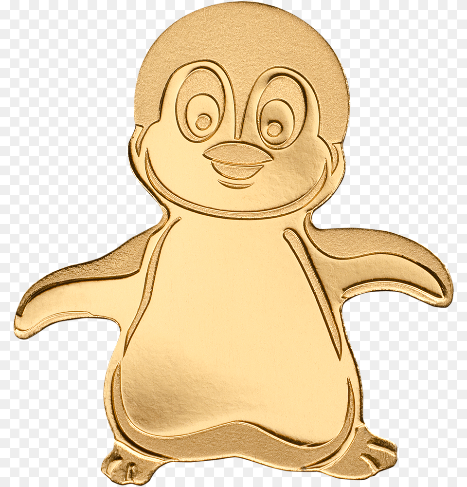 Palau 2018 1 Dollar Little Emperor Penguin Gold Penguin, Baby, Person, Furniture Png Image