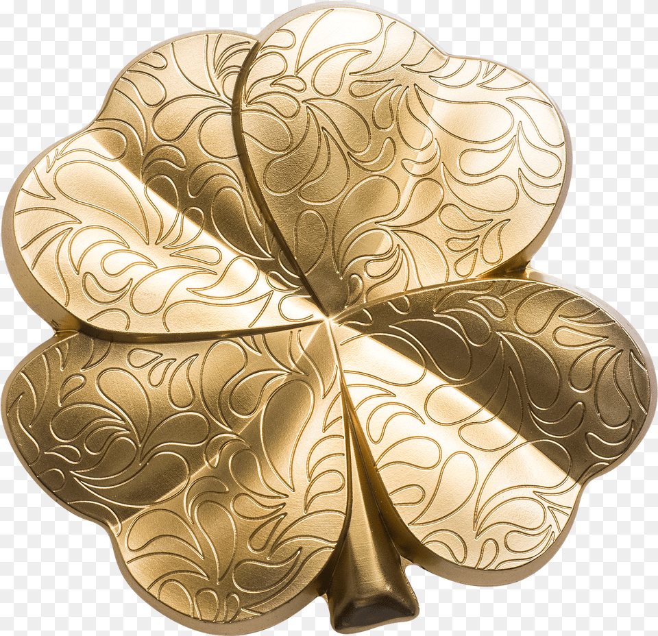Palau 2020 5 Dollars Silver Fortune Four Leaf Clover Gilded Trifoi Cu Patru Foi Floare, Accessories, Bronze, Gold, Jewelry Free Png