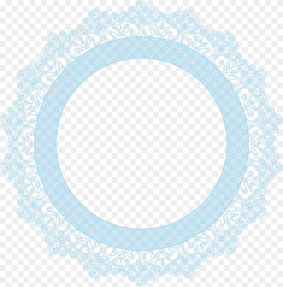 Pale Blue Lace Frame Circle, Oval Free Png Download