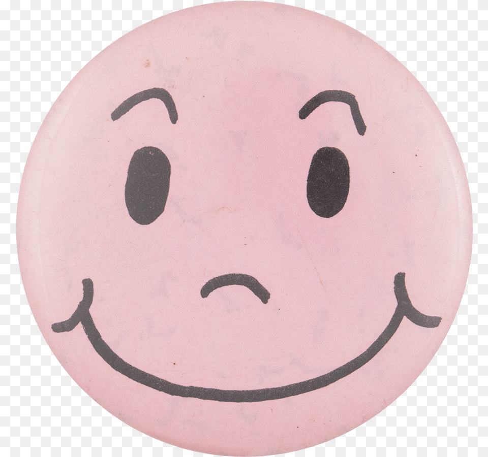 Pale Pink Smiley Face Smileys Button Museum Pale Smiley Face, Badge, Logo, Symbol Png