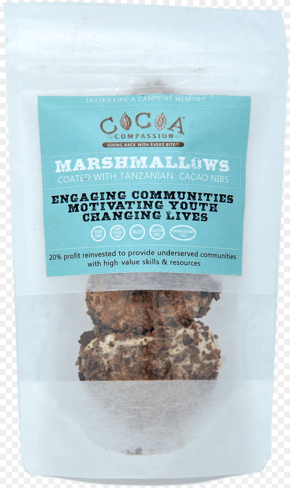 Paleo Marshmallows Coated With Tanzanian Cacao Nibs Chocolate Png