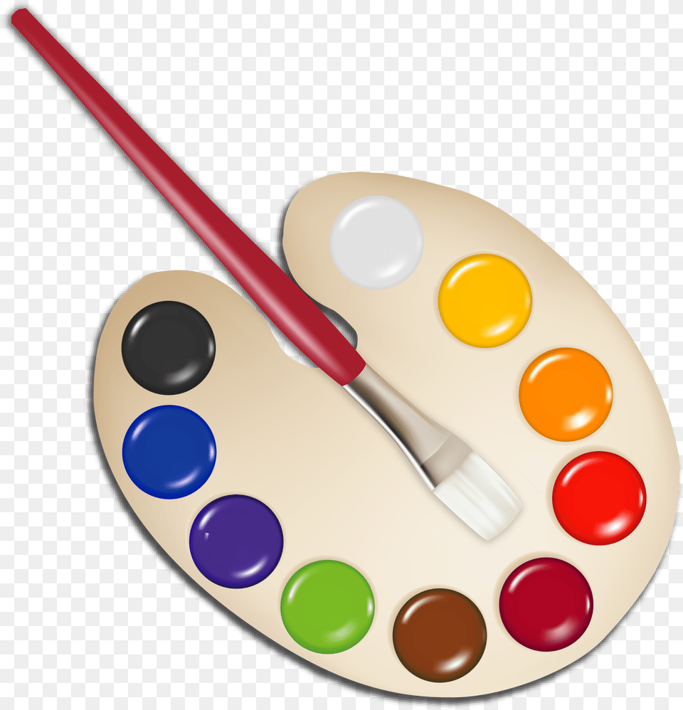 Palette With Paint Brush Image Paint Brushes And Palette, Device, Paint Container, Tool, Smoke Pipe Free Transparent Png
