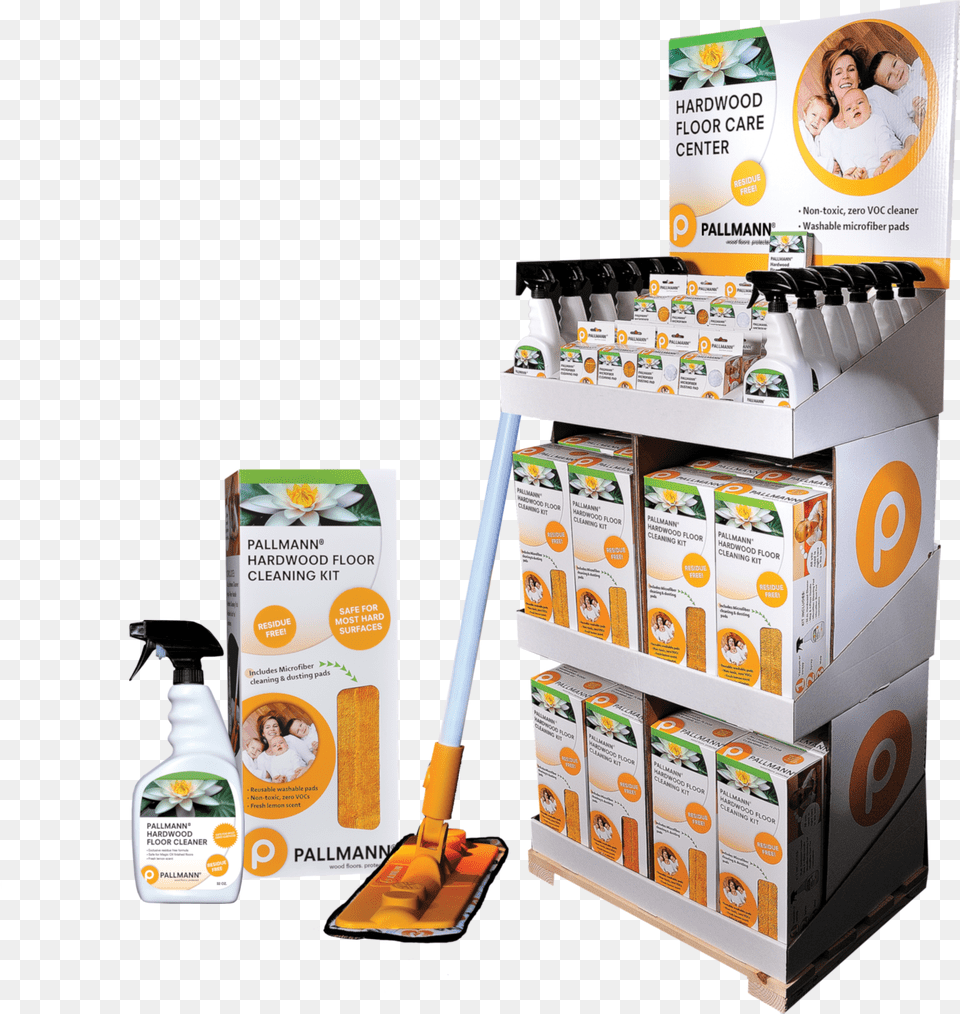 Pallmann Hardwood Floor Care Center Display Carton, Baby, Person, Advertisement, Cleaning Free Png
