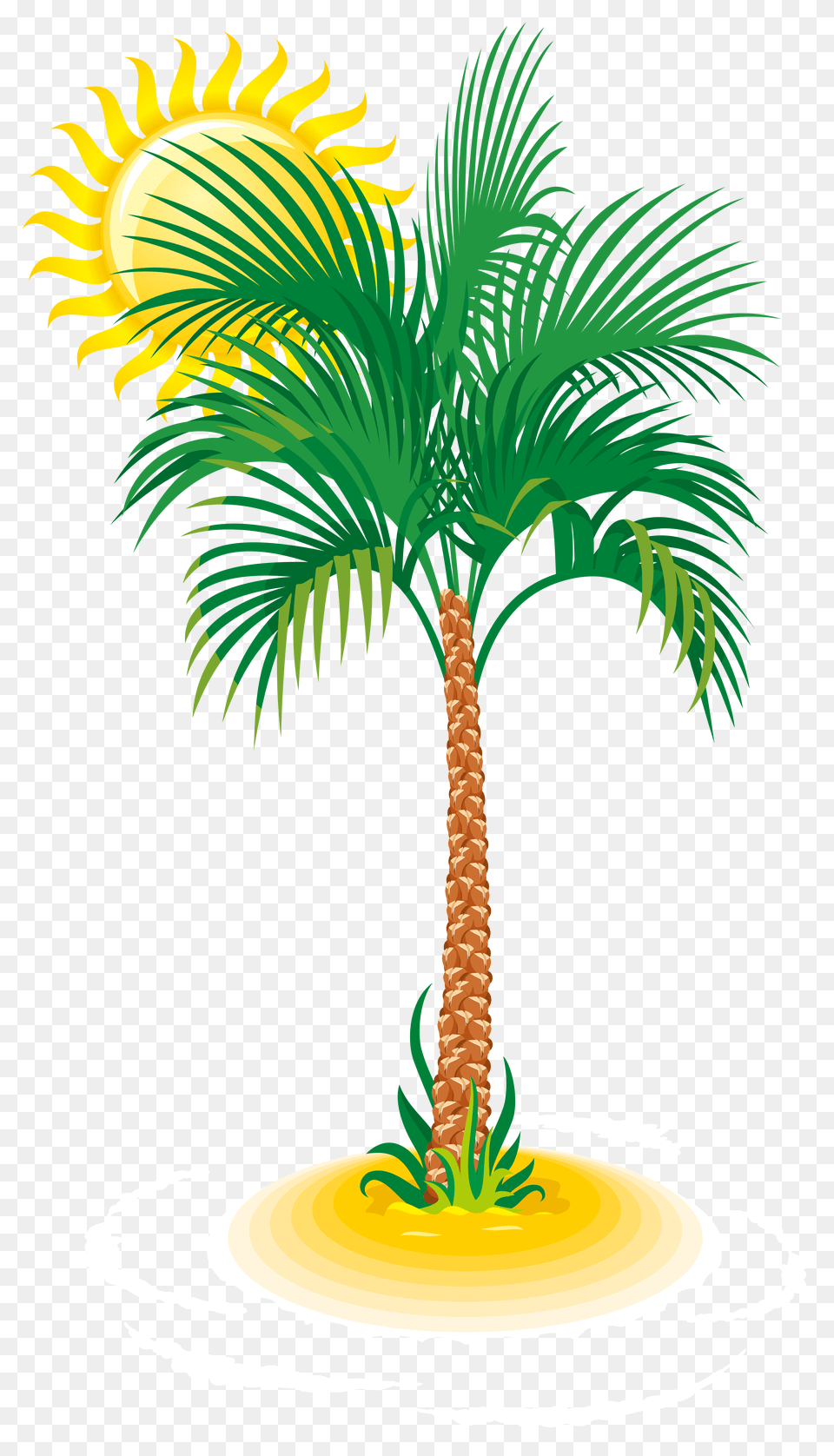 Palm And Sun Clip Art, Palm Tree, Plant, Tree Png Image