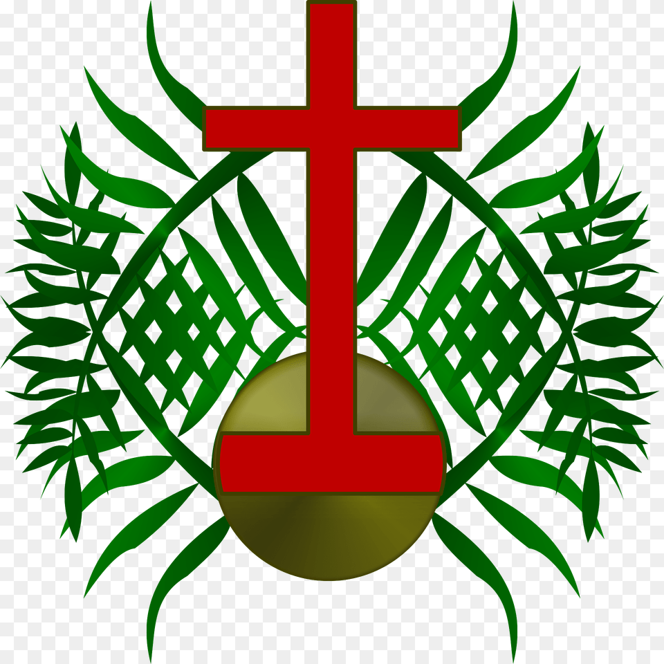 Palm Clipart, Cross, Green, Symbol, Dynamite Png Image