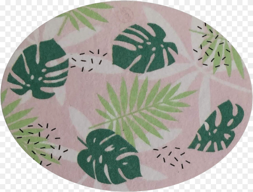 Palm Fronds Oval Tape Mat, Home Decor, Rug, Plate Free Png Download