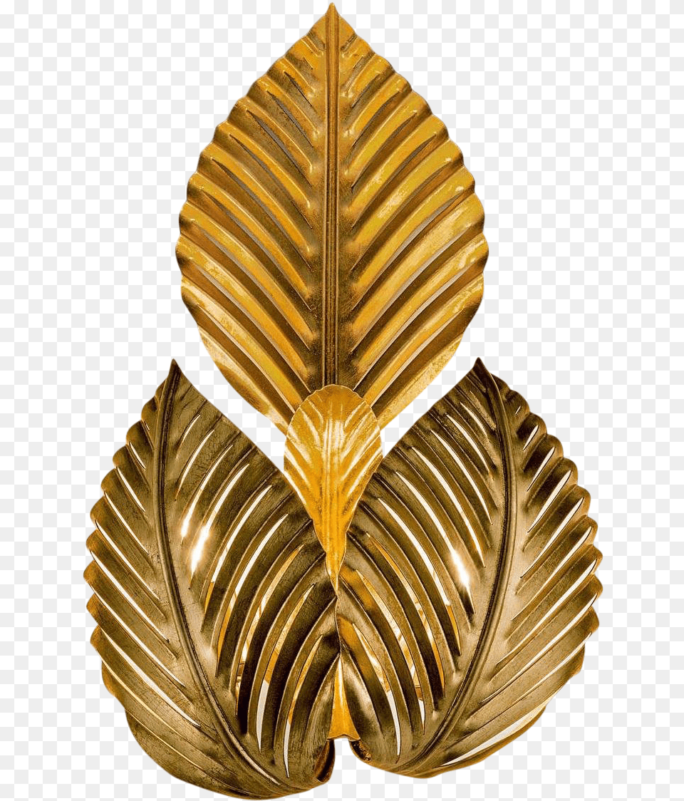 Palm Leaves Gold Leaf Wall Light Gold Palm Leaf, Accessories, Bronze, Jewelry, Plant Png