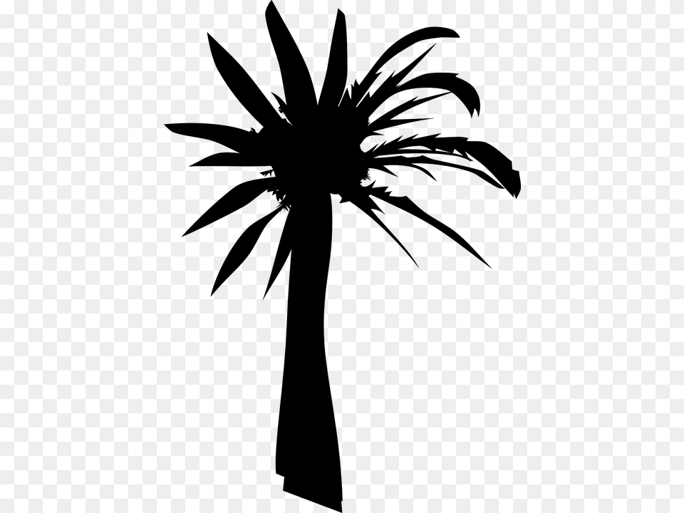 Palm Oil Tree Silhouette, Gray Free Transparent Png