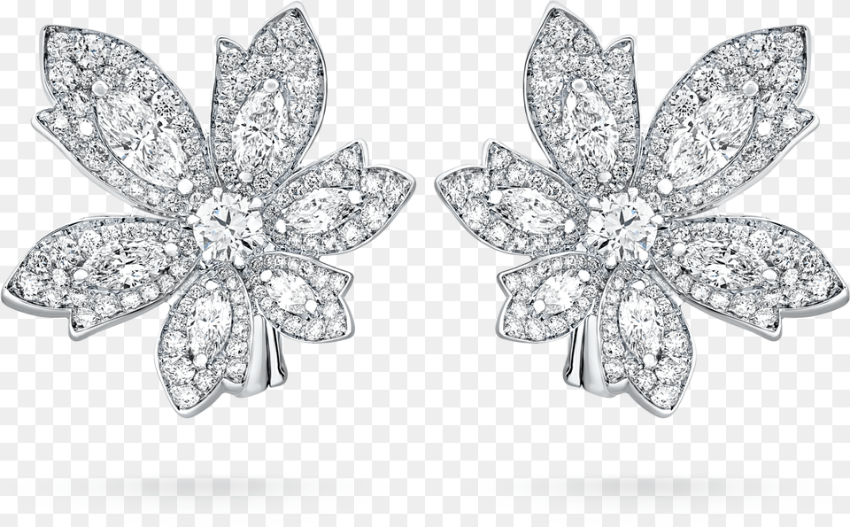 Palm Single Flower Earrings Formula, Accessories, Diamond, Earring, Gemstone Free Png