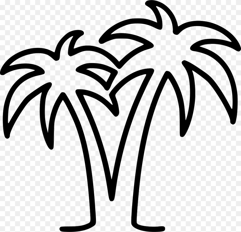 Palm Tree, Palm Tree, Plant, Stencil, Art Free Png Download