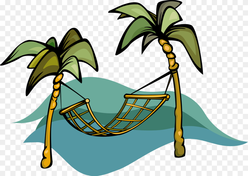 Palm Tree And Hammock Clipart Picture Library Beach Hammock Clipart Background, Furniture, Outdoors Free Transparent Png