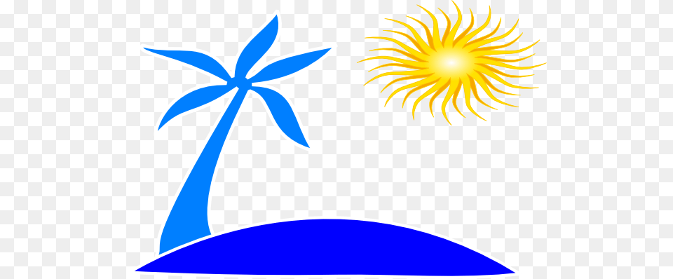 Palm Tree Beach Clipart, Plant, Flower, Sun, Sky Free Transparent Png