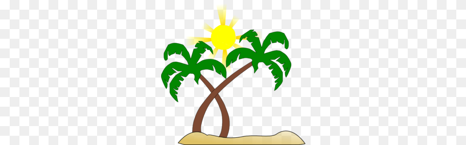 Palm Tree Beach Clipart, Palm Tree, Plant, Flower, Bulldozer Png Image