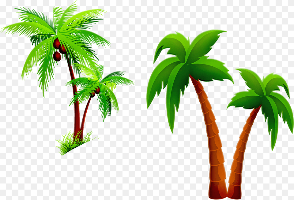 Palm Tree Cartoon Two Palms Free On Pixabay Clip Art Palm Tree, Vegetation, Rainforest, Plant, Palm Tree Png Image
