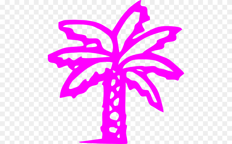 Palm Tree Clip Art Black, Leaf, Palm Tree, Plant, Purple Free Png Download