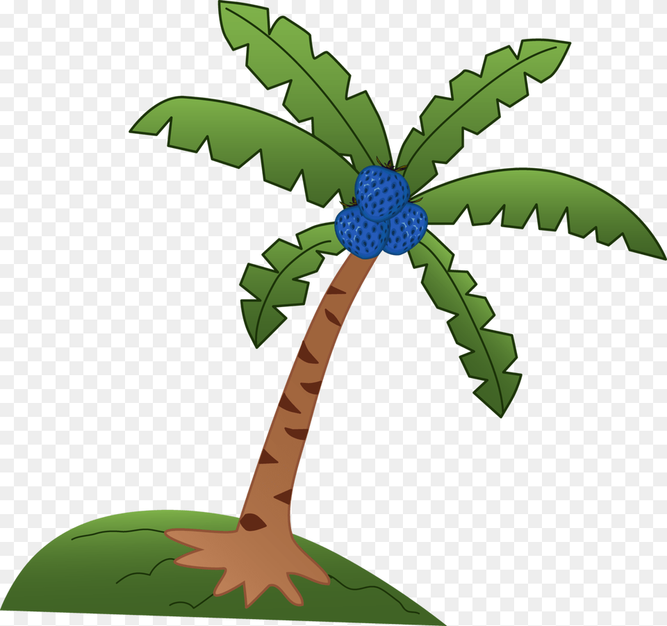 Palm Tree Clipart Cartoon, Palm Tree, Plant, Food, Fruit Png Image