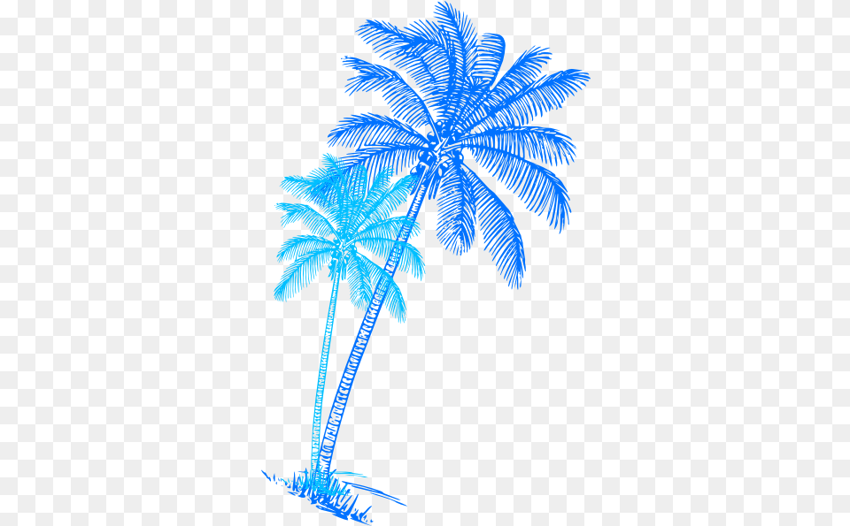 Palm Tree Clipart Colorful Palm Tree Blue, Palm Tree, Plant, Nature, Outdoors Free Png