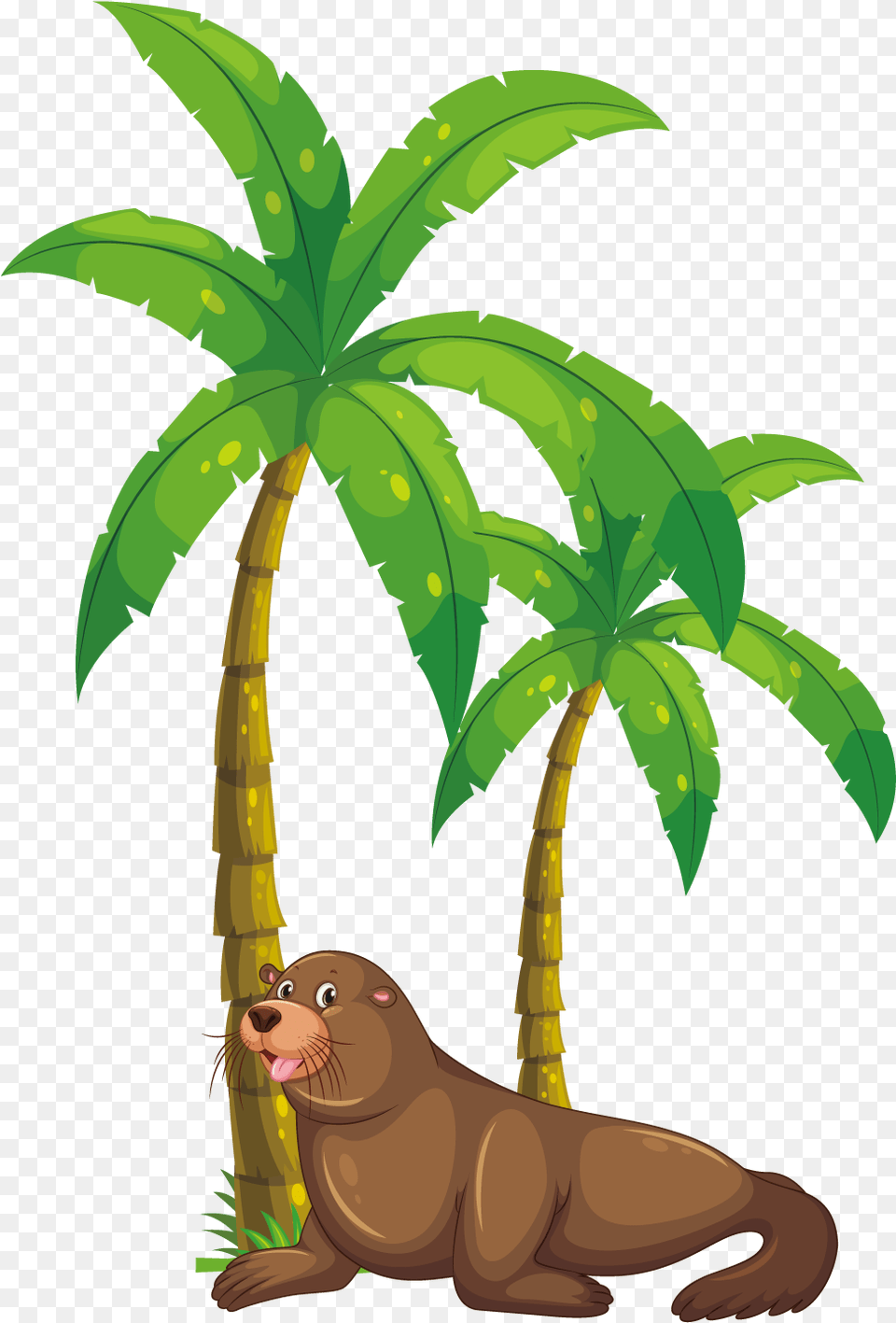 Palm Tree Clipart Kerala Coconut Tree Clipart Monkey Eating Banana, Plant, Vegetation, Jungle, Nature Free Png Download