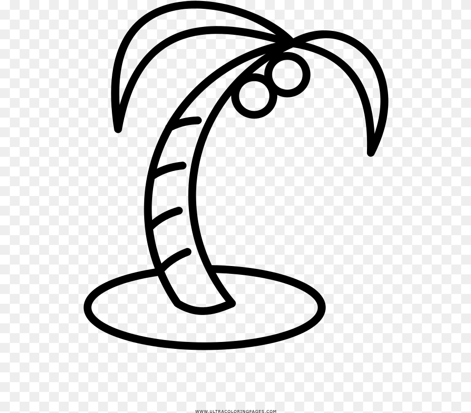 Palm Tree Coloring, Gray Png