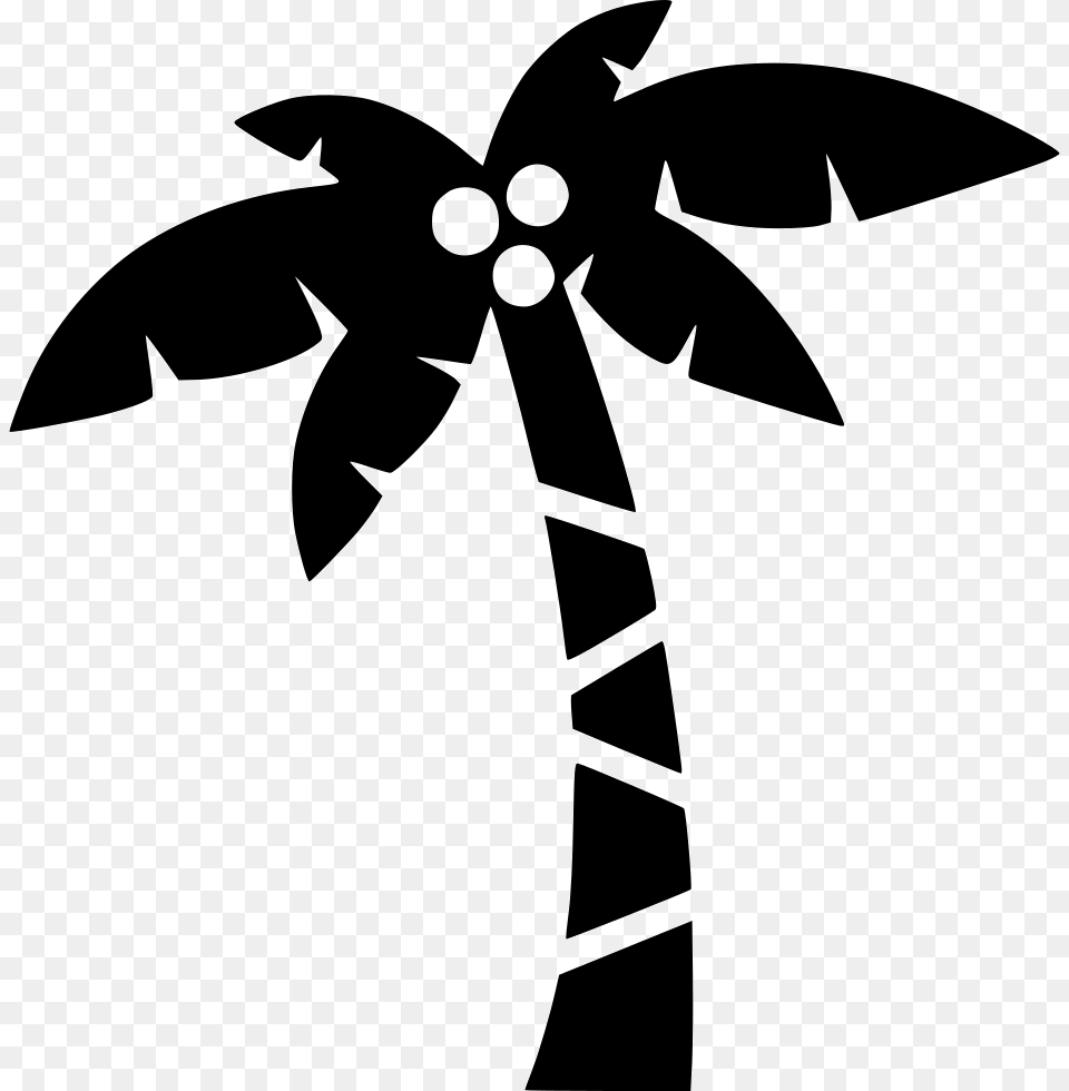 Palm Tree Comments Palm Tree Icon, Stencil, Cross, Symbol, Palm Tree Free Png Download