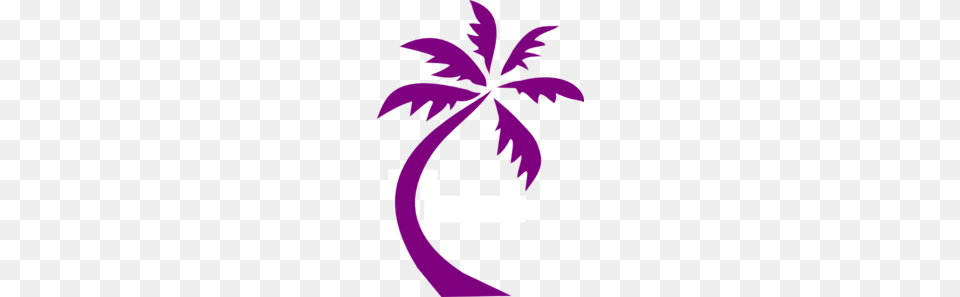 Palm Tree Curved Clip Art, Purple, Leaf, Plant, Person Free Png