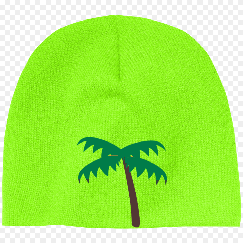 Palm Tree Emoji Acrylic Beanie Palm Tree, Cap, Clothing, Hat, Swimwear Png Image
