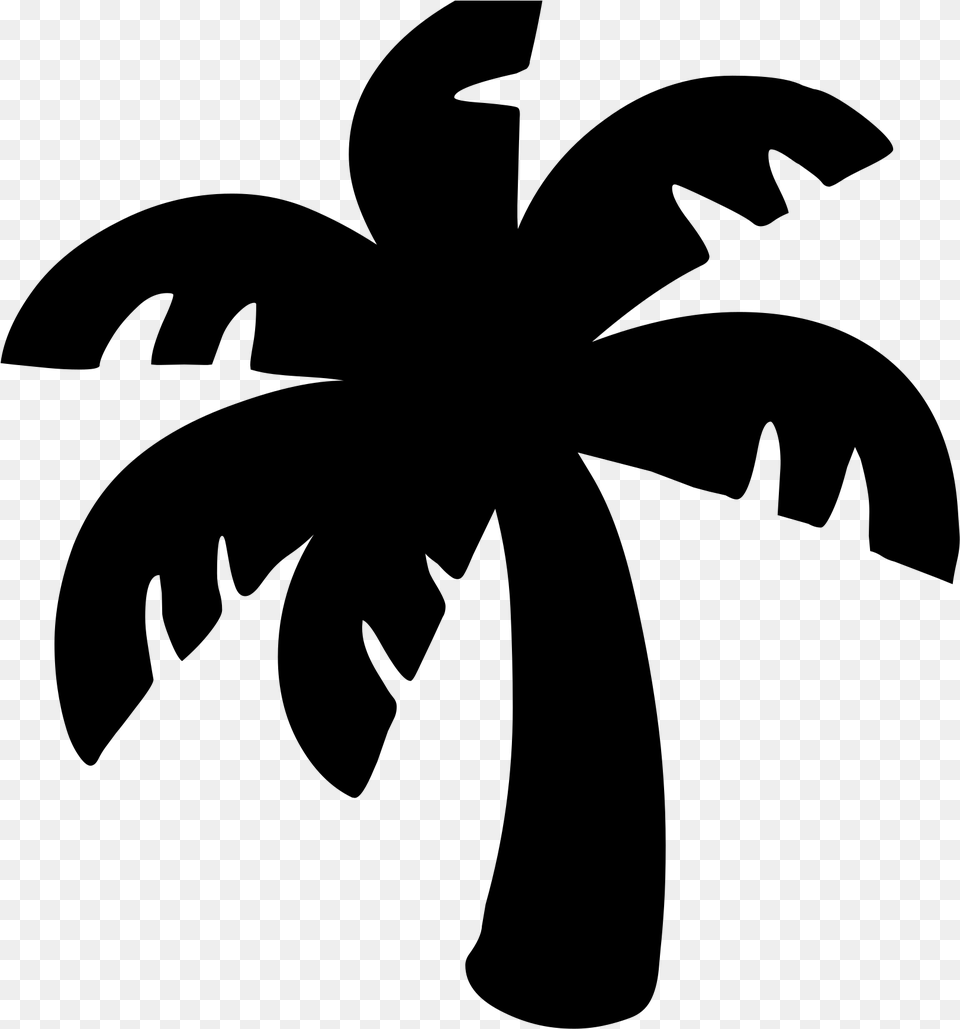 Palm Tree Emoji Black White Palm Tree Emoji, Gray Free Transparent Png