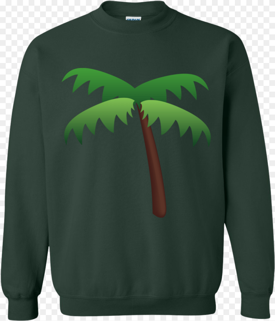 Palm Tree Emoji G180 Gildan Crewneck Pullover Sweatshirt Ugly Christmas Sweater Friends, Clothing, Knitwear, Long Sleeve, Sleeve Free Png Download