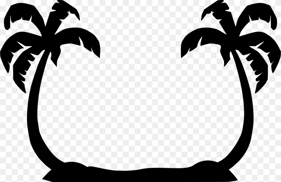 Palm Tree Icon, Gray Free Png