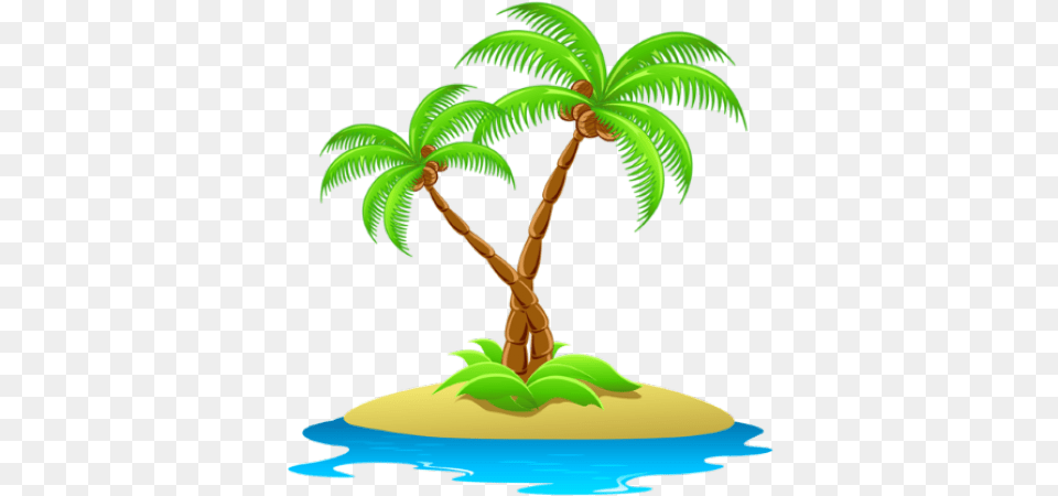 Palm Tree Island Clipart, Palm Tree, Plant, Vegetation, Land Free Png Download