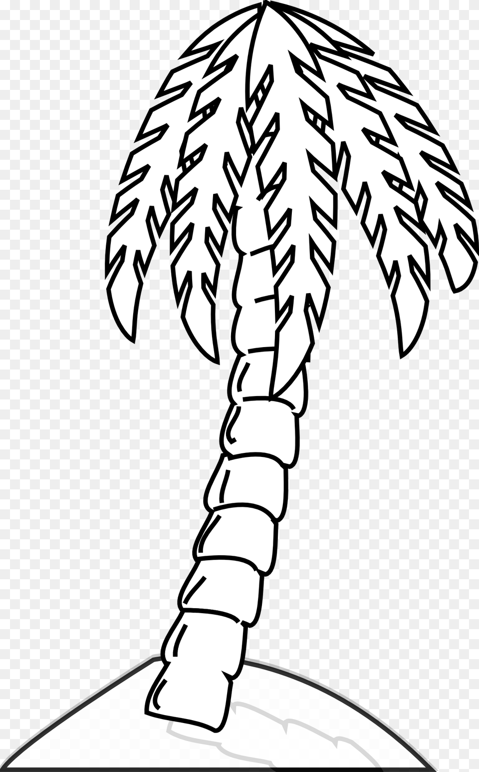 Palm Tree Line Art Tree Vector Coloring, Stencil, Leaf, Plant, Drawing Free Png