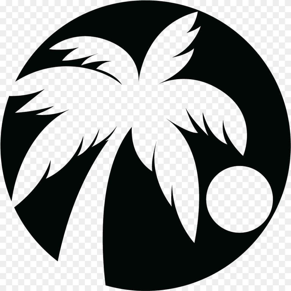 Palm Tree Moon Over Miami Cartoon Black Palm Tree, Palm Tree, Plant, Logo Png