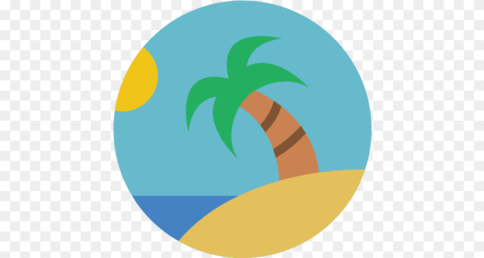 Palm Tree Nature Icons Circle, Food Free Png Download