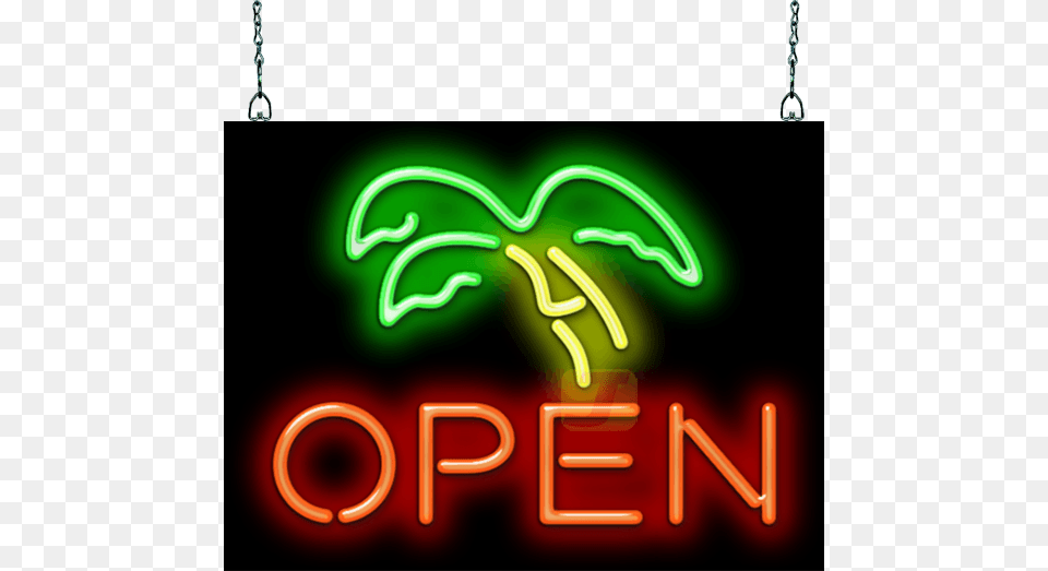 Palm Tree Open Neon Sign Tanning Neon Sign, Light Free Png
