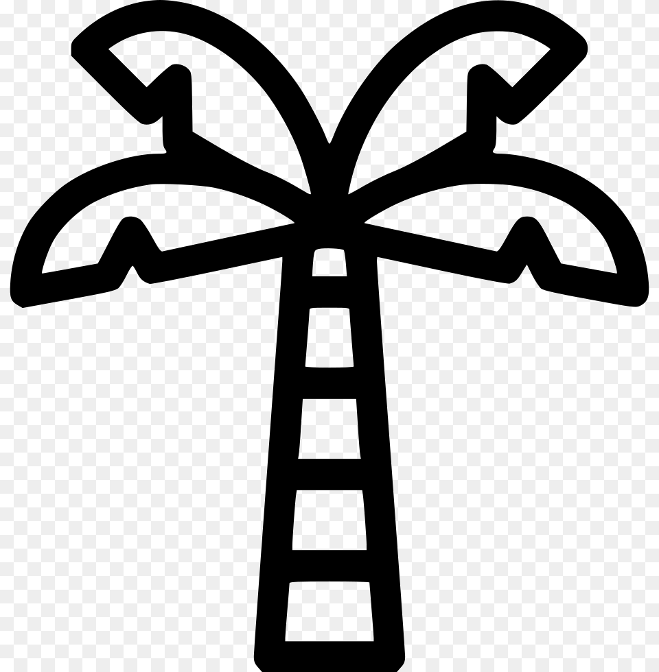 Palm Tree Palm Tree Icon, Cross, Symbol, Stencil, Emblem Free Transparent Png