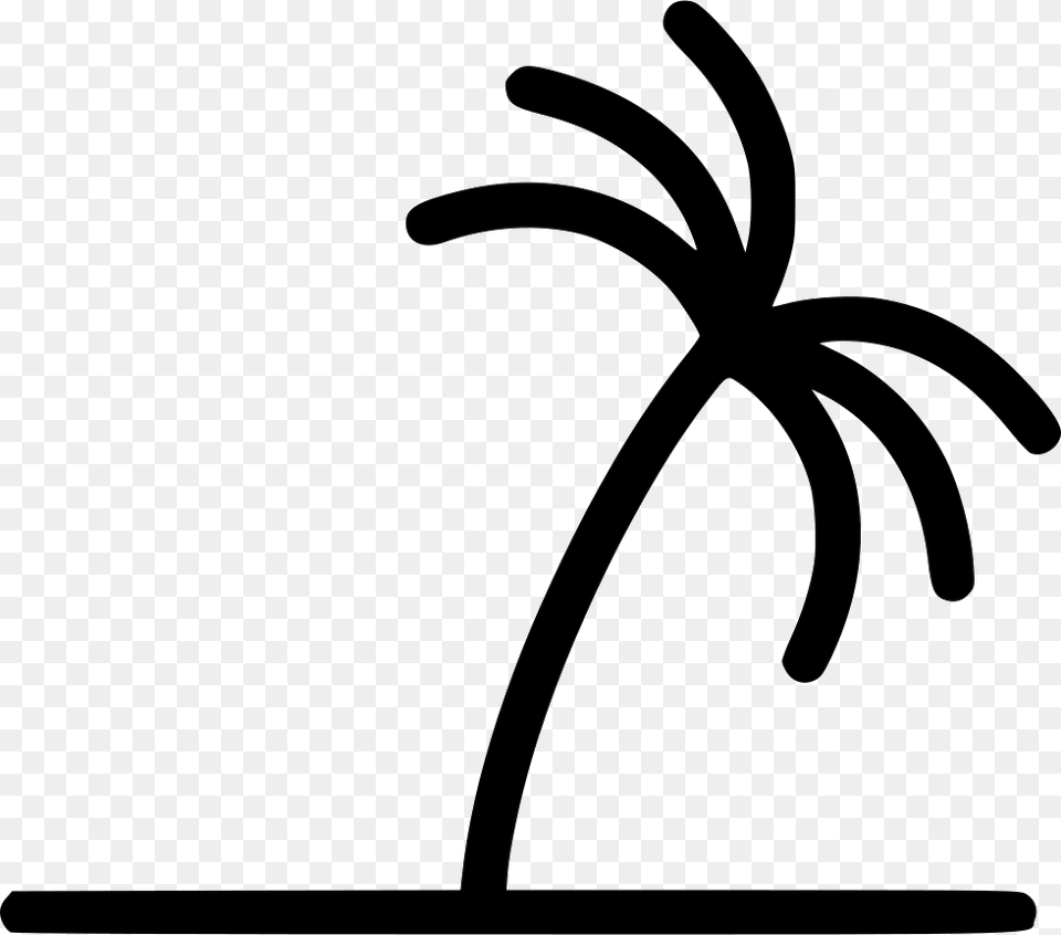 Palm Tree Palm Tree Line Icon, Palm Tree, Plant, Stencil, Bow Png Image