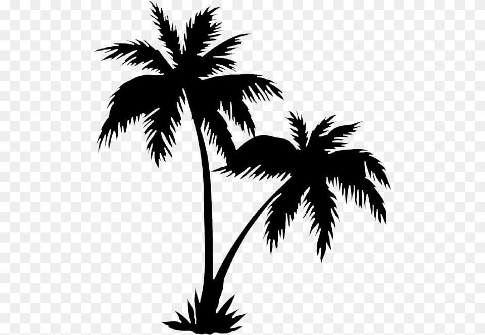 Palm Tree Silhouette, Art, Drawing, Palm Tree, Plant Free Transparent Png