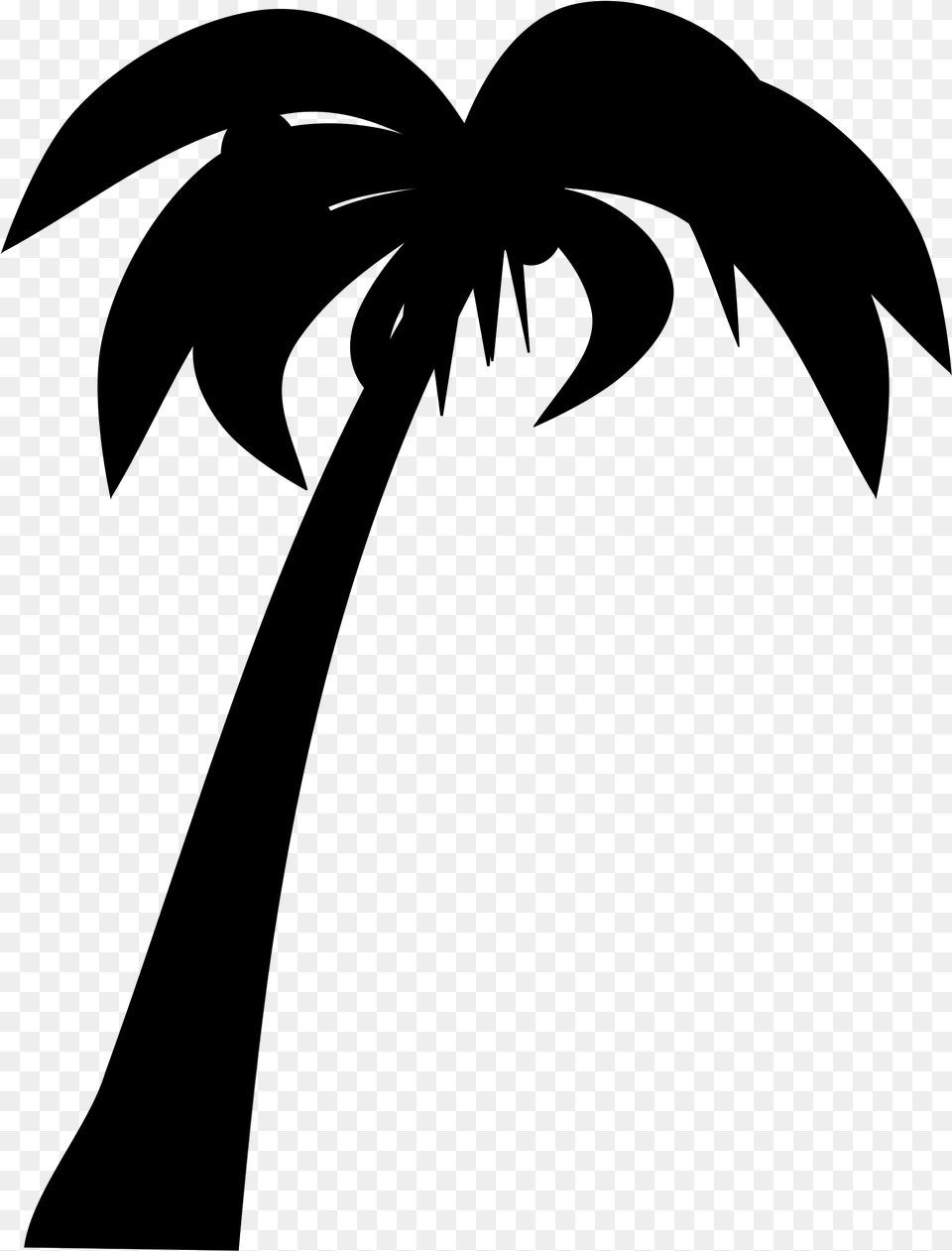 Palm Tree Silhouette Clipart, Gray Free Png