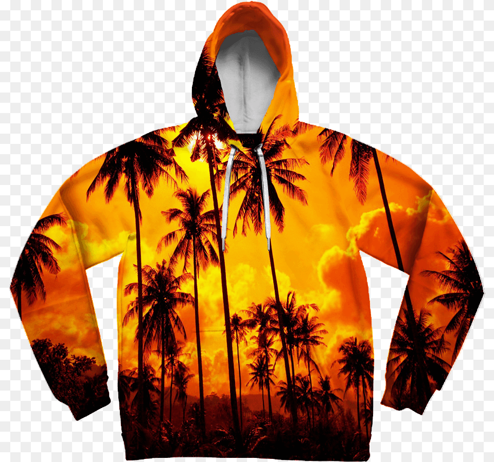 Palm Tree Sunset Unisex Hoodie Pullover Hoodies T6 Doge Hoodie, Knitwear, Clothing, Coat, Sweatshirt Free Png