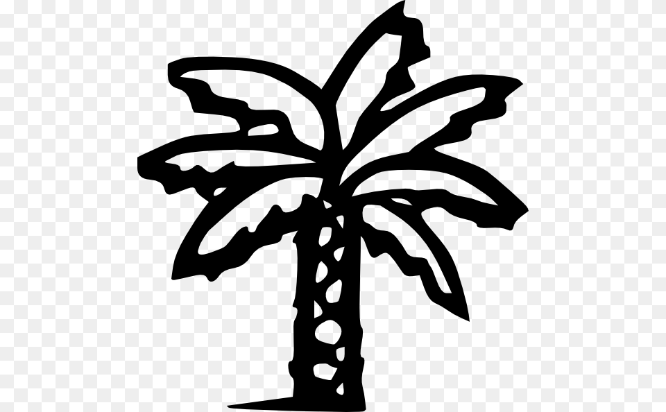 Palm Tree Svg Clip Arts Palm Tree Clip Art Black, Palm Tree, Plant, Silhouette, Stencil Free Transparent Png