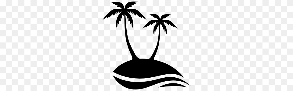 Palm Trees Beach Scene Sticker, Palm Tree, Plant, Stencil, Tree Free Transparent Png