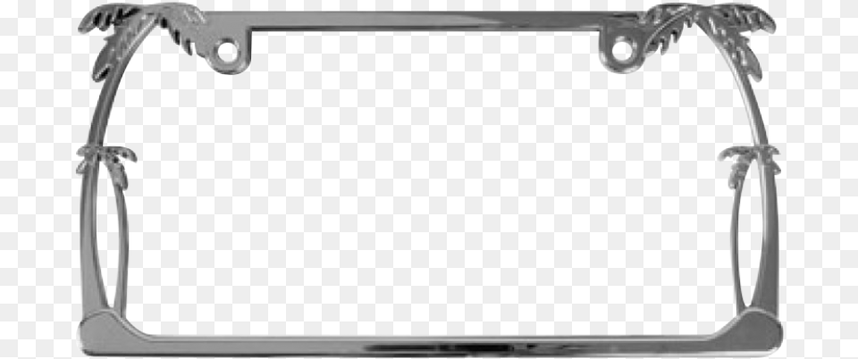 Palm Trees Chrome Metal License Plate Frame, Blackboard Free Png Download