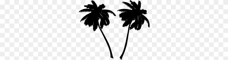 Palm Trees Clip Art, Gray Free Png