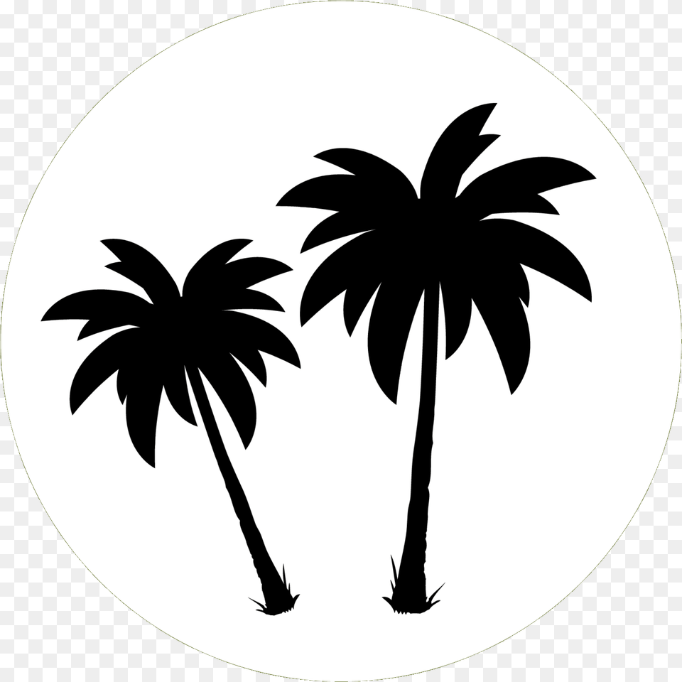 Palm Trees Clip Art Black White Tree, Silhouette, Stencil, Palm Tree, Plant Free Png Download