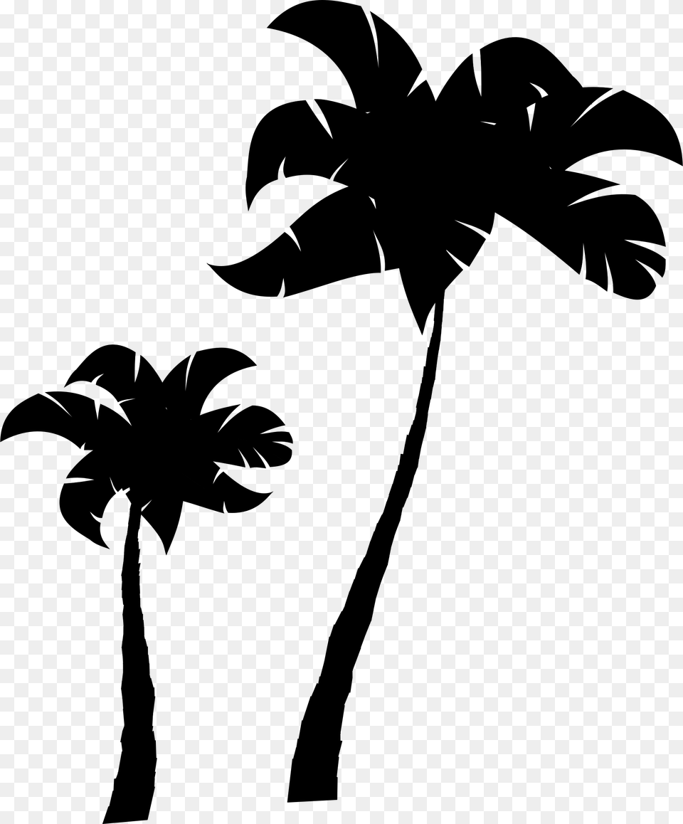 Palm Trees Clip Art Sticker Portable Network Graphics Silhouette, Gray Png Image