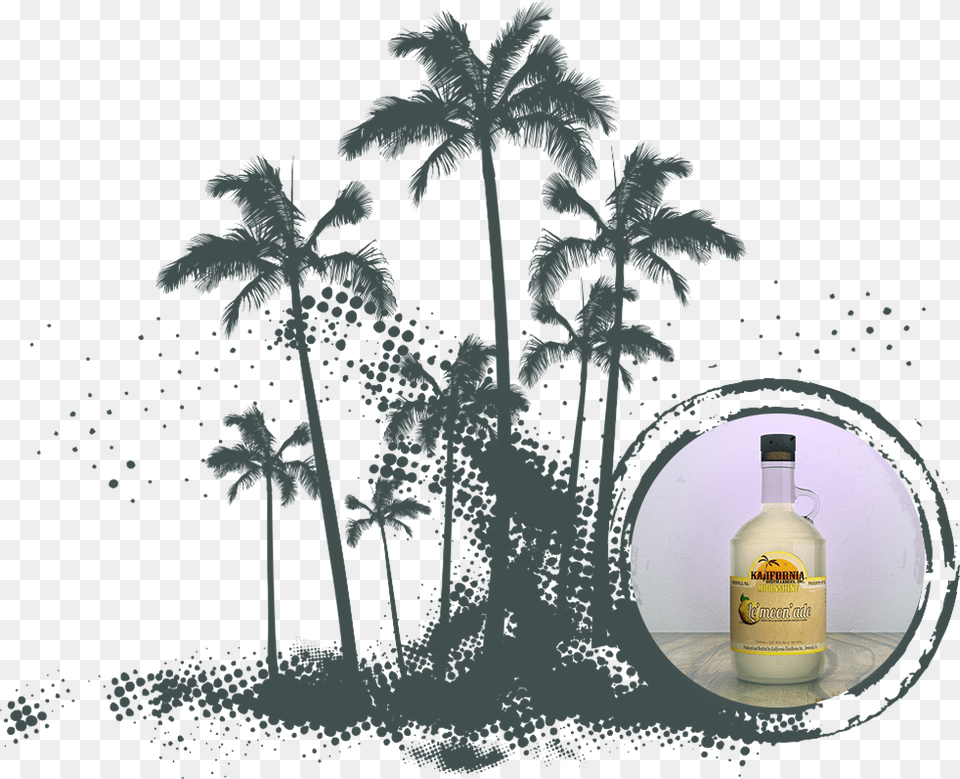 Palm Trees Clip Art Vector Graphics Illustration Royalty Clip Art, Alcohol, Beverage, Liquor, Bottle Png Image