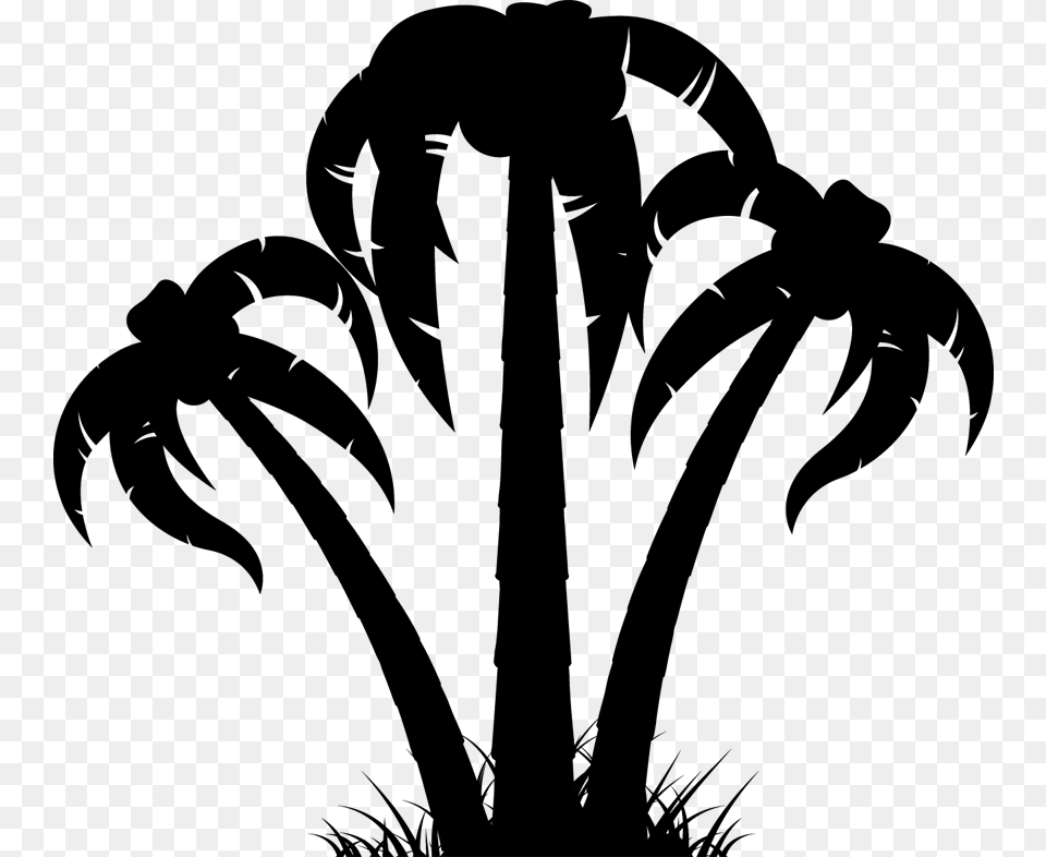 Palm Trees Clip Art Vector Graphics Portable Network Three Palms, Gray Free Png