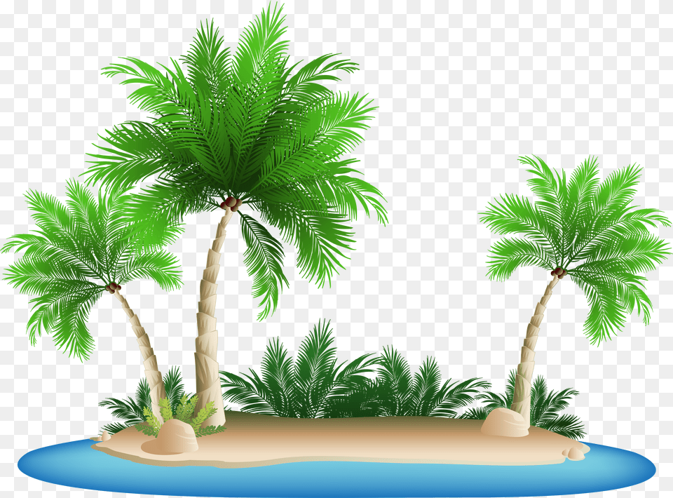 Palm Trees Island Clipart Picture Clip Art Beach Free Png Download